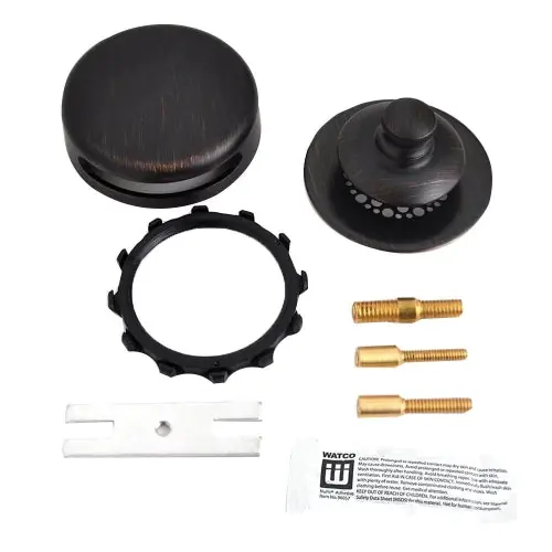 Watco 948700-PP-BZ-G-3P Universal NuFit Innovator Stainless Steel 3-Pin Push Pull Drain Trim Kit with Grid, Oil-Rubbed Bronze