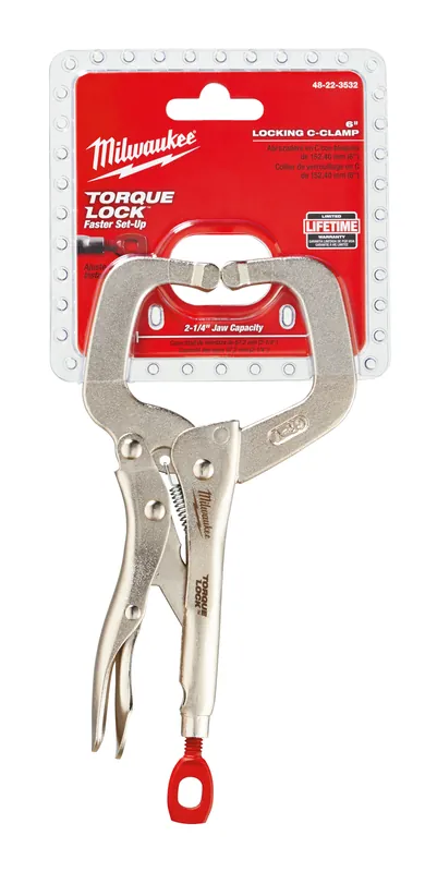 Milwaukee 48-22-3532 6 Torque Lock Locking C-Clamp Regular Jaws