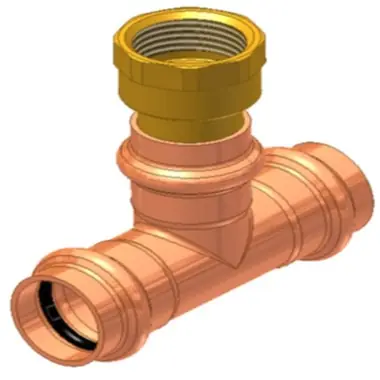 Apollo 10066581 8712 Tee - Female Outlet Tee, Copper & Lead Free Brass, PxPxFPT, 3/4x3/4x1/2