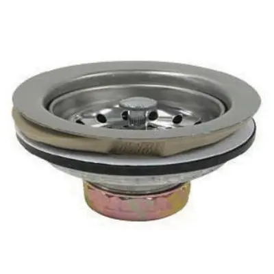 Kissler 59-3100 Perfect Putty Stainless Steel Basket Strainer with Post, 1-1/2 in, Chrome