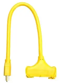 Coleman Cable 04112-88-02 Extension Cord 2FT SJTW 12/3 Three-Way Power Block