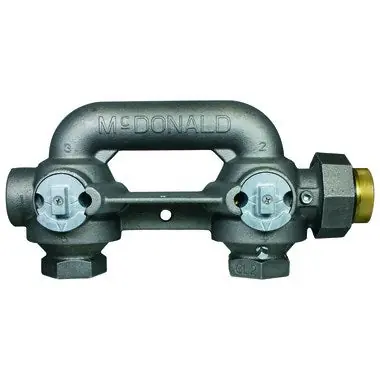AY McDonald 4824-434 Meter Bar 6480 By-Pass RR 1000D with Integral Cock 1-1/2 Inch Cast Iron