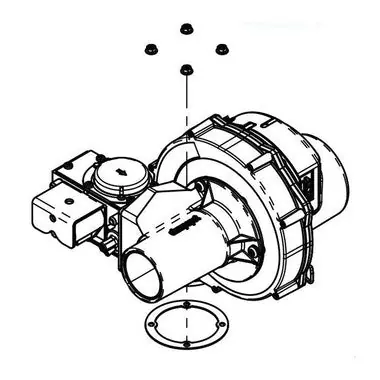 Burnham 107945-01 Comb Assy, Blower & Nat Gas Valve ASPN-110
