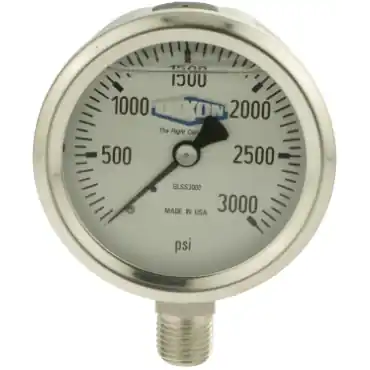 Dixon Valve & Coupling GLSS5000 Liquid Pressure Gauge 0-5000 PSI