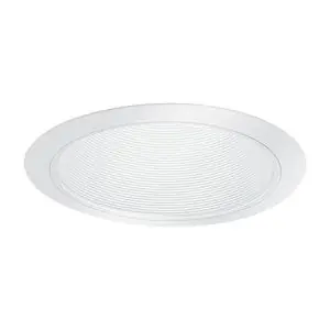 Elite Lighting B630W-WH Stepped Baffle Trim, 7-1/4 in OD, Incandescent/CFL Lamp