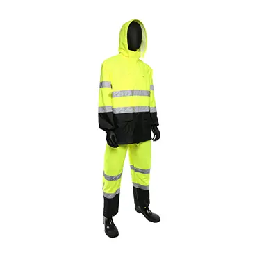 West Chester 4530/XL Hi-Vis Yellow Polyester PU X-Large Rainsuit