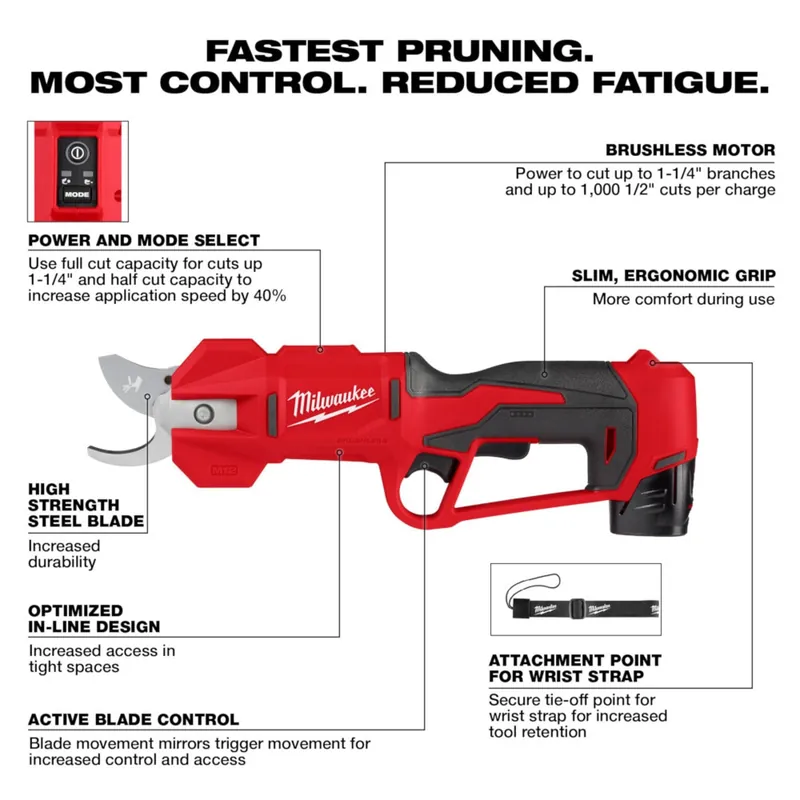 Milwaukee Tool 2534-21 M12 Brushless Pruning Shears Kit