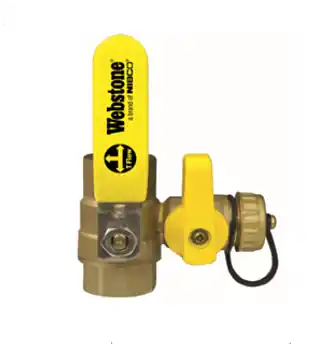 Webstone 40613 3/4 Pro-Pal Full Port Forged Brass Ball Valve w/ Hi-Flow Hose Drain & Reversible Handle