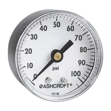 Ashcroft 15W1005PH01B30 Pressure Gauge 1005P 30PSI 1-1/2 Diameter 1/8 NPT Back Bourdon Tube Panel Mount