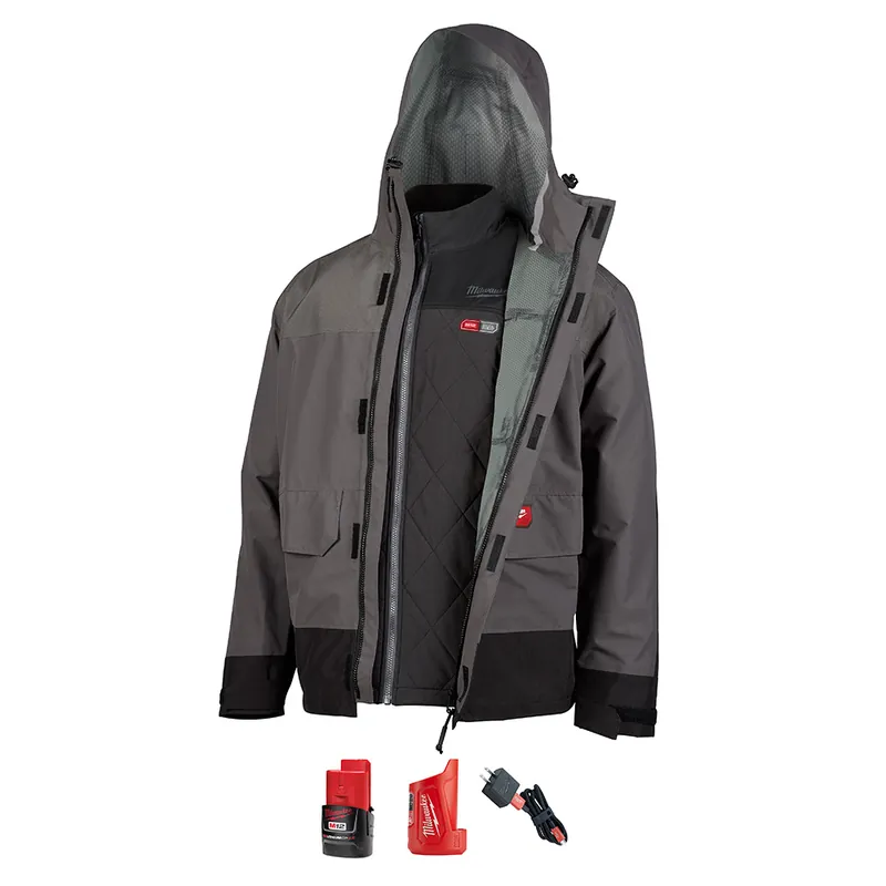 Milwaukee 203RN-21S M12 Heated AXIS Layering System with HYDROBREAK Rainshell Kit S