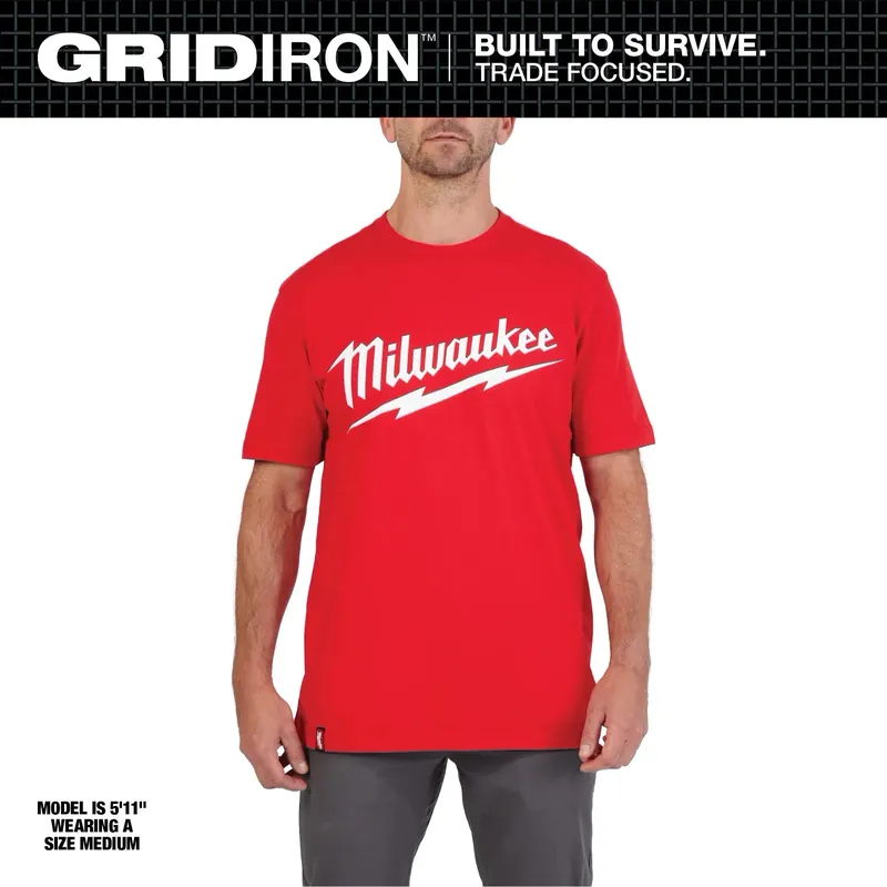 Milwaukee Tool 607R-XL Big Logo Work Tee SS Red XL