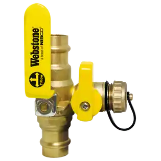 Webstone 80616 Ball Valve Pro-Pal Lead Free Brass 1-1/2 Inch Press with Drain