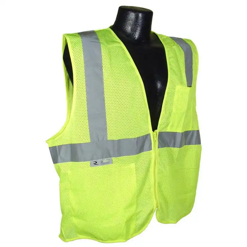 Radians SV2ZGMS Radwear S Size Safety Vest with Zipper in Hi-Viz Green