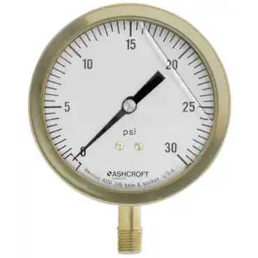 Ashcroft 351009SWL02L30 Duralife Pressure Gauge 0-30 psi