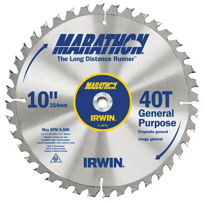 Irwin 14070 Carbide Marathon Blade 10 40T 5/8 Arbor 17314070
