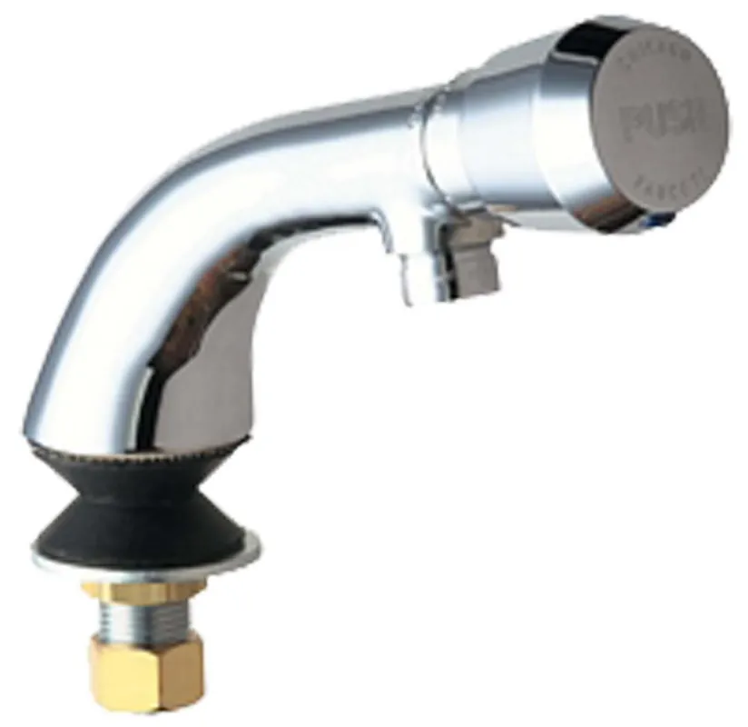 Chicago Faucets 807-E12-665PAB Single Handle Metering Bathroom Sink Faucet in Polished Chrome