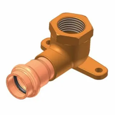 Apollo 10075367 8707-3-5-R Drop Ear 90 deg Elbow, Copper & Lead Free Brass, Small Diameter, PxFPT, 1/2x3/8
