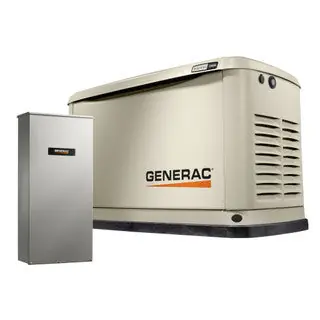 Generac 7224 Guardian Series 1-Phase Air-Cooled Standby Generator With Free Mobile Link and 100 A 16 Circuit Wi-Fi Enabled Automatic Transfer Switch 240 VAC 58.3 A 60 Hz 14 kW