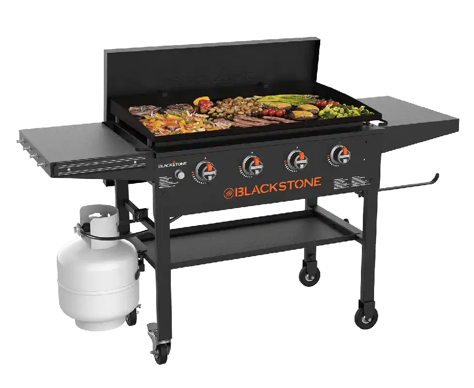 Blackstone 2149 Gas Griddle 4 Burners with Hard Cover and High Shelves 36 Inch