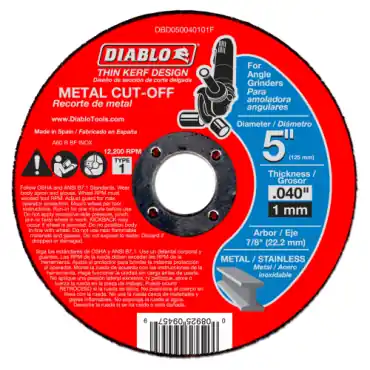 Diablo DBD050040101F 5 Metal Cut Off Disc Thin Kerf