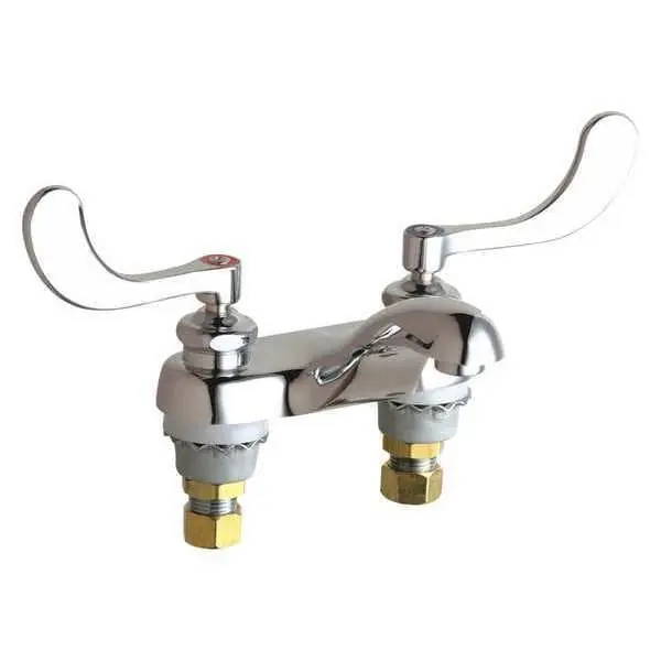 Chicago Faucets 802-317XKABCP Two Handle Centerset Bathroom Sink Faucet in Polished Chrome