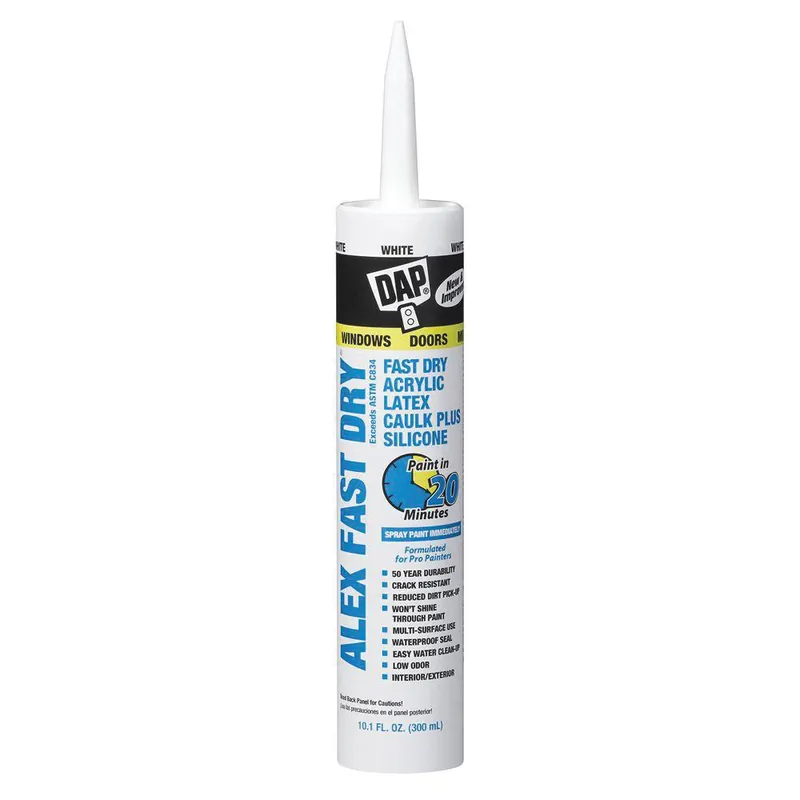 Dap 18425 Alex Fast Dry 10.1 oz. Tube Interior/Exterior White Acrylic-Latex Caulk Replacement MPN