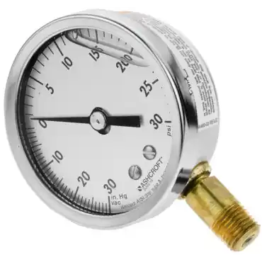 Ashcroft 251009SWL02L30#VAC Duralife Pressure Gauge 0-30 psi 0-30 Hg