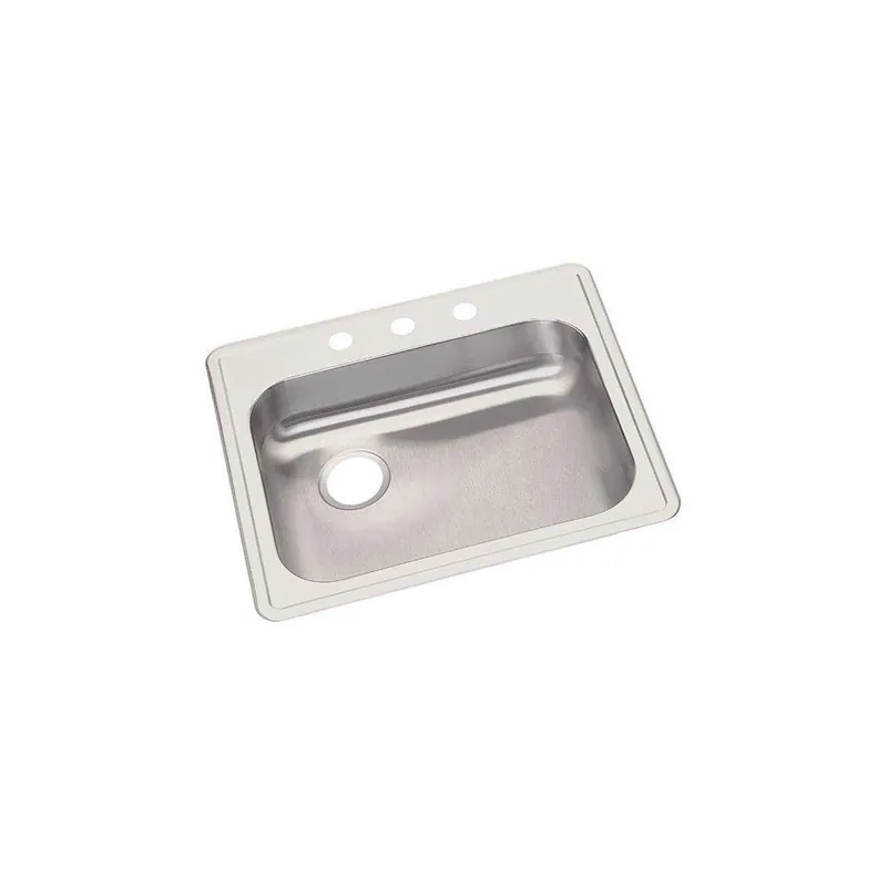 Dayton GE12521L3 25 x 21-1/4 in. 3 Hole Stainless Steel Single Bowl Drop-in Sink