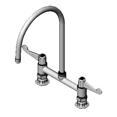 T&S Brass 5F-8DWS09 Lav Faucet Equip Deck Mount 8CC 2 Wrist Swing Gooseneck 9 Inch