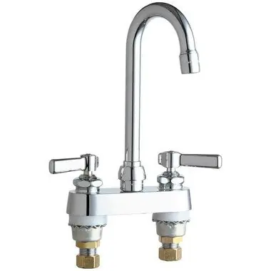 Chicago Faucet 895-CP Sink Faucet 4 2 Lever ADA Polished Chrome Gooseneck