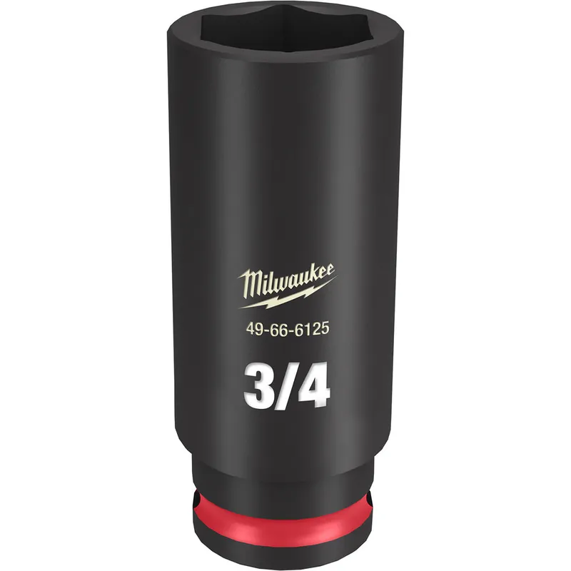 Milwaukee Tool 49666125 SHOCKWAVE Impact Duty 3/8 Drive 3/4 Deep 6 Point Socket