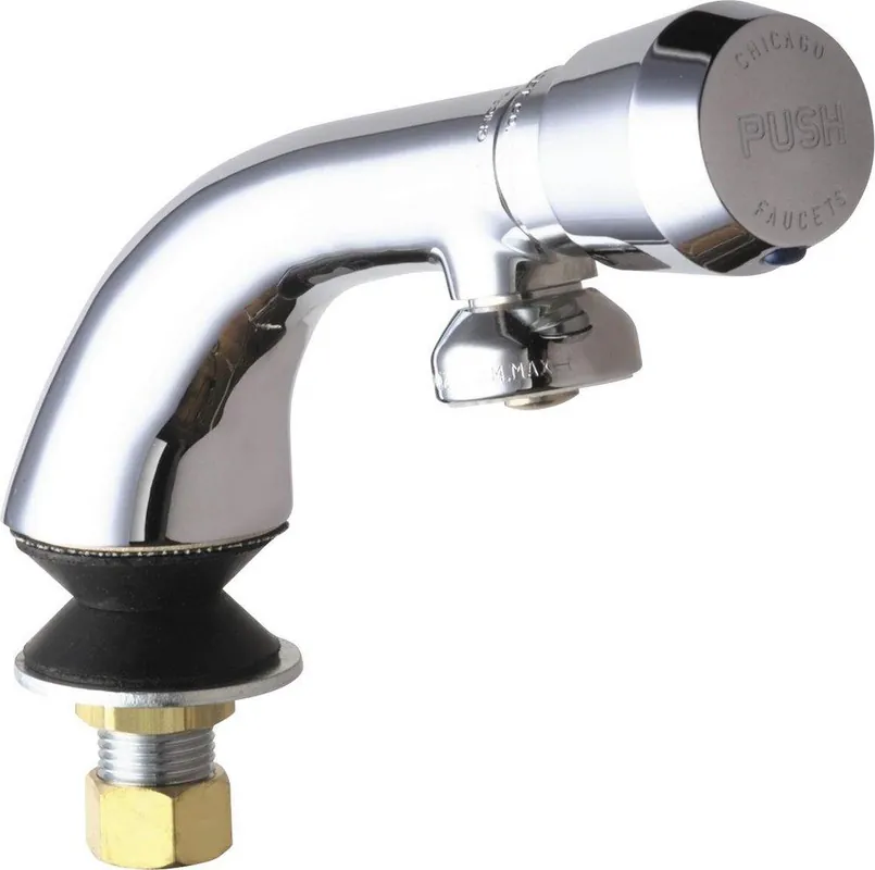 Chicago Faucets 807-665PSHABCP Single Handle Metering Monoblock Bathroom Sink Faucet (Each)