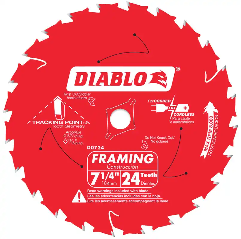Diablo D0724VPX 7-1/4 in. 24-Teeth (2-Pack) Replacement MPN D0724VPX
