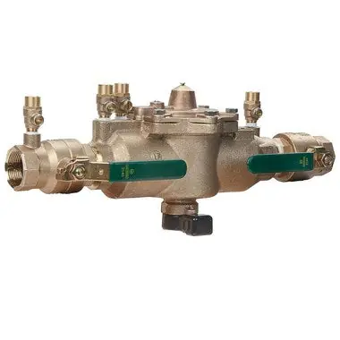 Watts Regulator 1-1/4-LF009M2-QT Backflow Preventer LF009 Reduced Pressure Zone Assembly 1-1/4 Inch Lead Free Bronze Quarter Turn FNPT 0391005