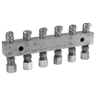 Alemite 6136 Header Block 6-Point 5 3/4 in 1/8 NPTF