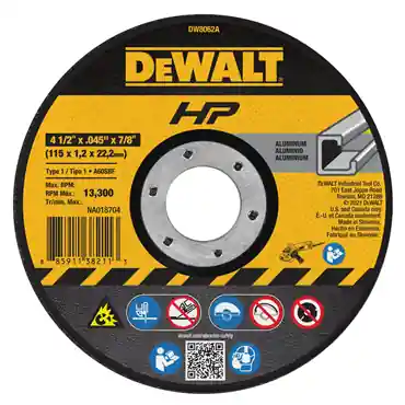 DeWalt DW8062A Aluminum Cutting Wheel 4.5 Inch