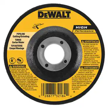 DeWalt DW8485 High Performance Pipeline Grinding Wheel 6 in Diameter