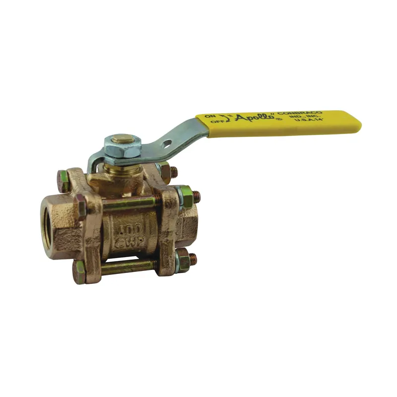 Apollo 8214501 Ball Valve 82-140 Bronze 1 Inch FPT 3-Piece Full Port Stainless Steel Vented Ball and Stem