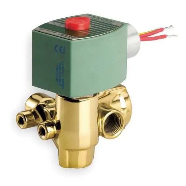 Asco 8321G003 Solenoid Valve 8321 3-Way Brass 1/4 Inch NPT Normally Open 120AC NBR