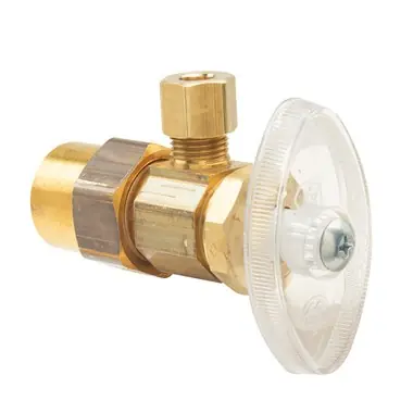 BrassCraft PR09XR Angle Stop Valve 1/2 x 1/4 Inch Lead Free Brass Rough Brass Multi Turn CPVC x Compression