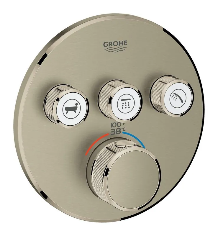 GROHE 29138EN0 Grohtherm Four Handle Thermostatic Valve Trim in Brushed Nickel