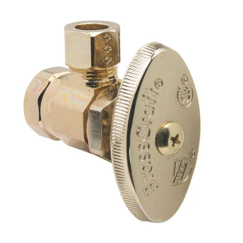 BrassCraft OR15X-P OR15 Series 3/8 in. FIPT x OD Compression Knurled Oval Handle Angle Supply Stop Valve
