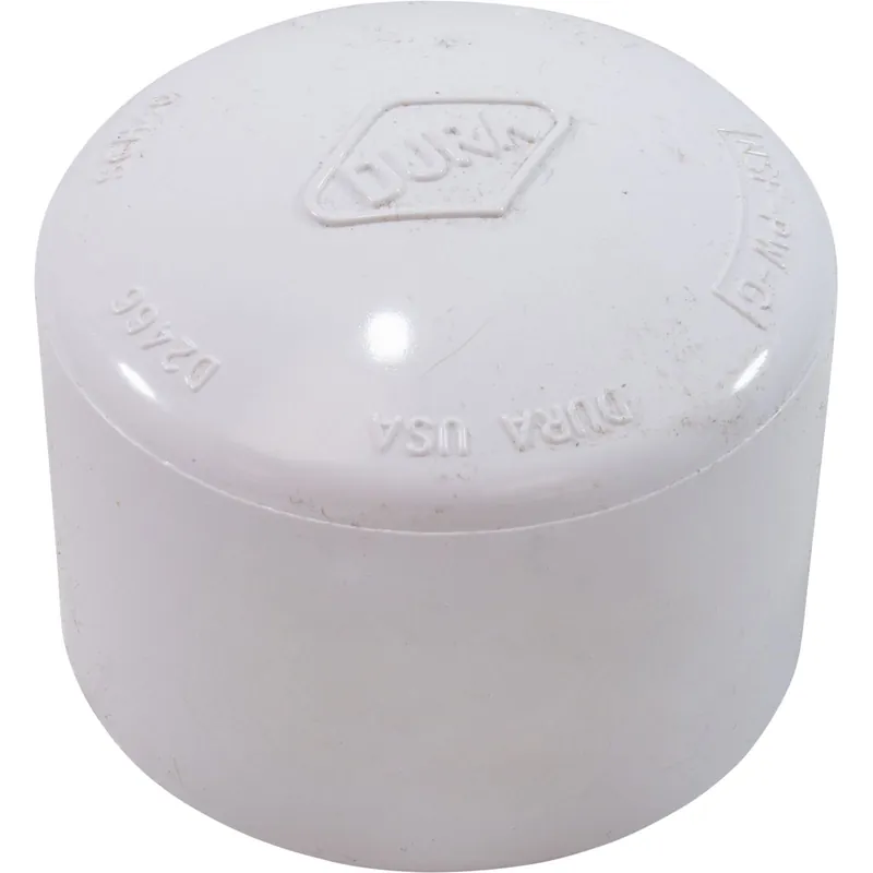 Dura 447020 2-1/32 x 2 Slip White PVC Cap 5/BG
