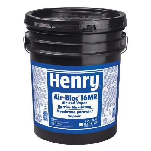 Henry HE016074 Air-Bloc 16MR Low-Temp Liquid Emulsion Vapor Impermeable Air Barrier Membrane 5 Gal