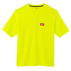 Milwaukee 601HV-3X Heavy Duty Pocket T-Shirt - Short Sleeve - Hi Vis 3X