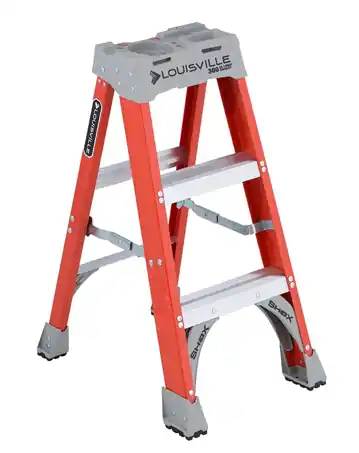 Louisville Ladder FS1503 3ft Fiberglass Step Ladder 300LB Load Capacity